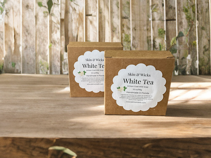 Luxury White Tea Handmade Soap infused with goat milk ￼
