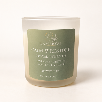 Calm & Restore Luxury Soy Candle | Lavender & White Tea