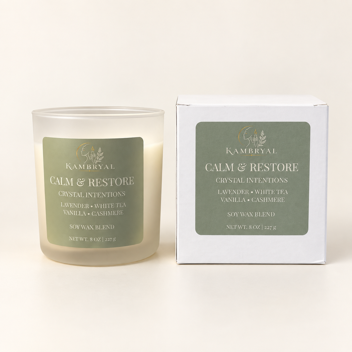 Calm & Restore Luxury Soy Candle | Lavender & White Tea