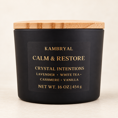Calm & Restore Luxury Soy Candle | Lavender & White Tea