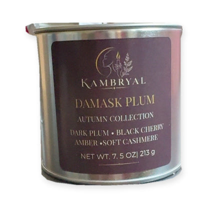 KAMBRYAL Damask Plum Autumn Collection silver tin front